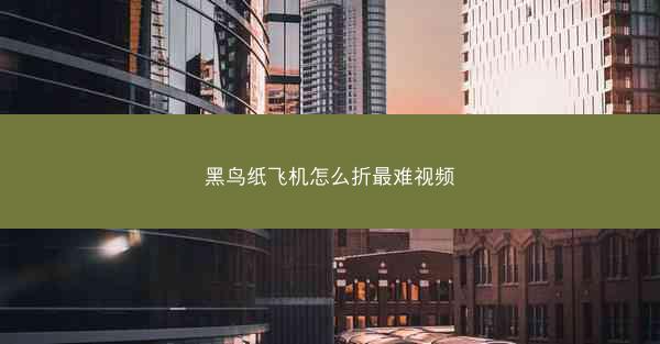 黑鸟纸飞机怎么折最难视频