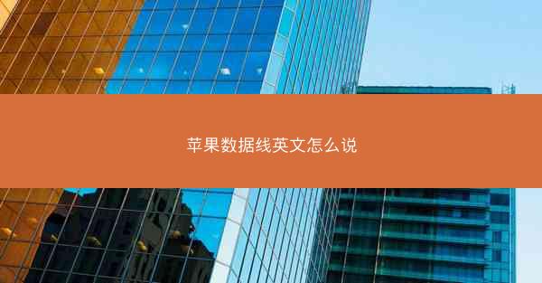 苹果数据线英文怎么说