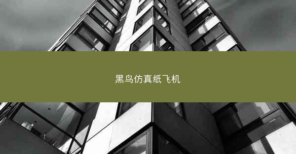 黑鸟仿真纸飞机