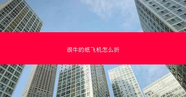 很牛的纸飞机怎么折